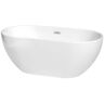 Wyndham Collection Brooklyn 60 in. Acrylic Flatbottom Bathtub in White with Polished Chrome Trim