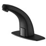 FORCLOVER Automatic Sensor Touchless Single-Hole Bathroom Faucet with Deck Plate in Matte Black