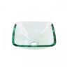 RENOVATORS SUPPLY MANUFACTURING Squared 12-3/4 in. Glass Vessel Bathroom Sink Clear with Drain