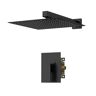 Single Handle 1-Spray Shower Faucet 1.8 GPM with 10 in. Rainfall Shower Head and Pressure Balance in Matte Black