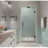 Aston Kinkade XL 21.75 in. - 22.25 in. x 80 in. Frameless Hinged Shower Door with StarCast Clear Glass in Matte Black