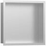 Hansgrohe XtraStoris Individual 15 in. W x 15 in. H x 4 in. D Stainless Steel Shower Niche in Brushed Stainless Steel