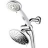 Hotel Spa 30-spray 6 in. Dual Shower Head and Handheld Shower Head with Waterfall in Chrome