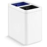 KOHLER 22-Liter Dual-Compartment Open-Top Trash Can in White with Polished Stainless Steel