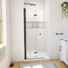 DreamLine Aqua-Q Fold 32 in. Lx 32 in. Wx74 3/4 in. H Alcove Shower Kit with Bi Fold Frameless Shower Door and Shower Pan, SB/W