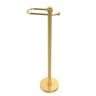 Allied European Style Free Standing Toilet Paper Holder in Unlacquered Brass