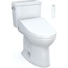 TOTO Drake 2-piece 1.6 GPF Single Flush Elongated ADA Comfort Height Toilet in. Cotton White, C5 Washlet Seat Included