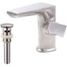 Novatto Miller Single Hole Single-Handle LAV Bathroom Faucet with Pop-Up Overflow Drain in Brushed Nickel