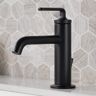 KRAUS Ramus Single Hole Single-Handle Bathroom Faucet with Matching Lift Rod Drain in Matte Black