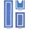 Better Trends Hotel Collection Blue/White (20" x 20" : 21" x 34" : 20" x 60") 100% Cotton 3 Piece Bath Rug Set