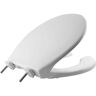 BEMIS Hospitality Round Commercial Plastic Open Front Toilet Seat in White Never Loosens and DuraGuard