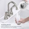 Staykiwi 4 in. Centerset Double Handle Mid Arc Bathroom Faucet with Drain Kit Included in Brushed Nickel