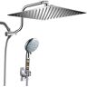 cobbe Rainfull 2-in-1 9-Spray Patterns Adjustable Fixed Dual Shower Head with Filter 1.8GPM and Handheld Shower Head in Chrome