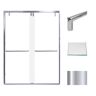 Transolid Eden 60 in. W x 80 in. H Sliding Semi-Frameless Shower Door in Polished Chrome with Low Iron Glass