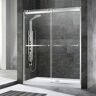 WOODBRIDGE Lenwade 56 in. to 60 in. x 76 in. Sliding Frameless Shower Door with Shatter Retention Glass in Brushed Nickel