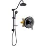 YASINU 5-Spray Wall Slid Bar Round Rain Shower Faucet with Handheld in Oil Rubbed Bronze (Valve Included)