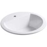 KOHLER Bryant 19 in. Round Drop-In Vitreous China Bathroom Sink in White with Overflow Drain