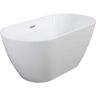 ANGELES HOME 59 in. x 28-4/5 in. Acrylic Soaking Freestanding Bathtub with Chrome Overflow and Drain, cUPC Certified in White