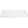 Delta Classic 500 Curve 60 in. L x 32 in. W Alcove Shower Pan Base with Left Drain in High Gloss White