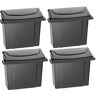 Alpine 10 in. H x 9 in. W Surface Mount Black Durable Plastic Sanitary Napkin Receptacle (4-Pack)