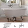 PELHAM & WHITE W-I-D-E Series Dalton 60 in. Acrylic Clawfoot Tub in White, Ball-and-Claw Feet, Floor-Mount Faucet in Polished Chrome