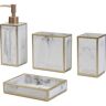 Dyiom Bathroom Accessories Set 4-Pieces Resin Gift Set Apartment Necessities White Gold