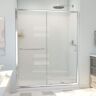 DreamLine Infinity-Z 30 in. D x 60 in. W x 78-3/4 in. H Sliding Shower Door Base and White Wall Kit in Chrome and Frosted Glass