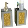 Amazing Rugs Ambrose Exquisite 2-Piece Square Soap Dispenser and Toothbrush Holder