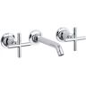 KOHLER Purist 8 in. 2-Handle Low-Arc Wall Mount Water-Saving Bathroom Faucet Trim Only in Polished Chrome