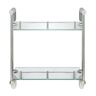MODONA Oval 14.75 in. W Double Glass Wall Shelf with Pre-Installed Rails in Polished Chrome