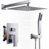 FORIOUS 10 in. 2-Jet High Pressure Shower System with Handheld in Chrome (Valve Included)