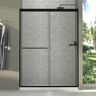 Xspracer Victoria 54 in. W x 72 in. H Sliding Framed Shower Door in Black Finish with Clear Glass