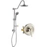 YASINU 5-Spray Wall Slid Bar Round Rain Shower Faucet with Handheld in Brushed Nickel (Valve Included)