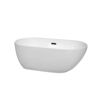 Wyndham Collection Melissa 60 in. Acrylic Flatbottom Bathtub in White with Matte Black Trim