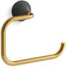 KOHLER Tone Towel Ring in Matte Black with Moderne Brass