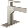 Delta Zura Single Hole Single-Handle Bathroom Faucet with Metal Drain Assembly in Stainless