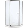 Delta Foundations 38 in. L x 38 in. H W x 74 in. H Corner Shower Kit with Pivot Framed Shower Door and Shower Pan