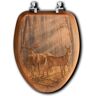 Woodland Splendor Elongated Closed Front Wood Toilet Seat in Oak Brown