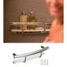 INVISIA 20 in. Concealed Screw Grab Bar And Shampoo Shelf, Designer Grab Bar, ADA Compliant (Up to 500 lb.) in Brushed Stainless