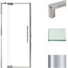 Transolid Irene 36 in. W x 76 in. H Pivot Semi-Frameless Shower Door in Polished Chrome with Clear Glass