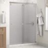 Delta Mod 60 in. x 71-1/2 in. Soft-Close Frameless Sliding Shower Door in Chrome with 1/4 in. Tempered Rain Glass