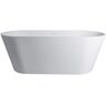 Vanity Art Lapopie 65 in. Solid Surface Resin Stone Flatbottom Freestanding Bathtub in Matte White