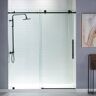 WOODBRIDGE Austin 44 in. to 48 in. x 76 in. Frameless Sliding Shower Door with Shatter Retention Glass in Matte Black Finish