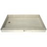 Tile Redi Redi Base 72 in. L x 42 in. W Single Threshold Alcove Shower Pan Base with Left Drain and Polished Chrome Drain Plate