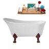Streamline 67 in. Acrylic Clawfoot Non-Whirlpool Bathtub in Glossy White With Polished Chrome Drain And Oil Rubbed Bronze Clawfeet