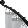 Bath Bliss 42 - 72 in. Curved Shower Rod in Matte Black