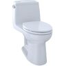 TOTO Eco UltraMax 1-Piece 1.28 GPF Single Flush Elongated Standard Height Cefiontect Cotton White Toilet with SoftClose Seat