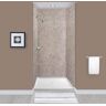 Transolid Expressions 36 in. x 36 in. x 96 in. 4-Piece Easy Up Adhesive Alcove Shower Wall Surround in Dover Stone