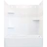 MUSTEE Topaz 60 in. L x 32 in. W x 74.75 in. H Rectangular Tub/ Shower Combo Unit in White with Right-Hand Drain