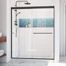 DreamLine Alliance Pro LT 56 in. to 60 in. W x 70-3/8 in. H Sliding Semi-Frameless Shower Door in Oil Rubbed Bronze